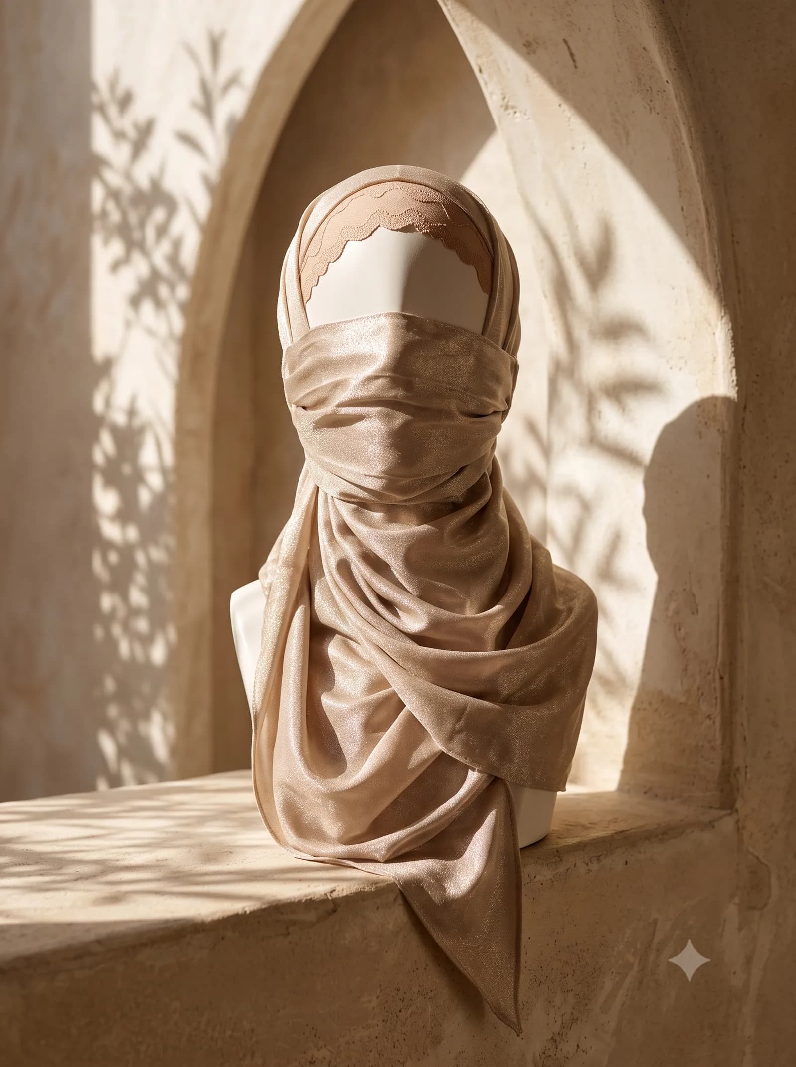 hijab off white